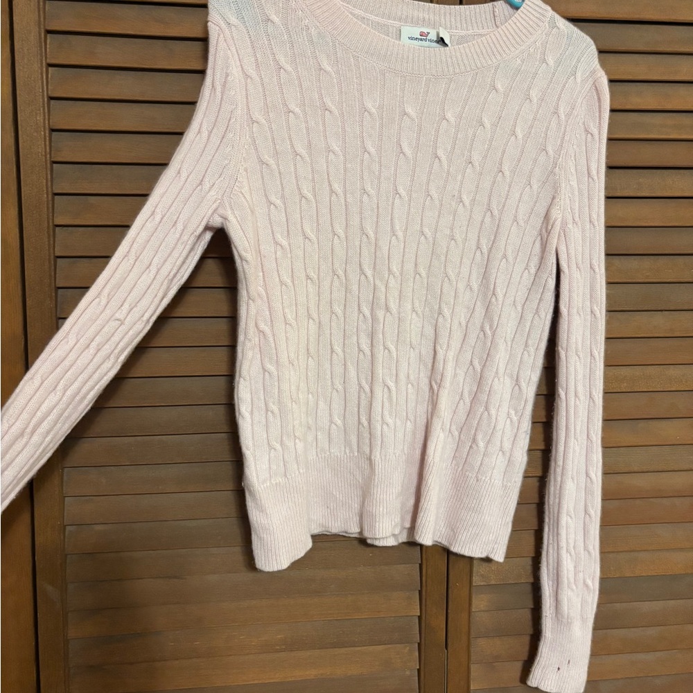Light Pink Cable Knit Sweater